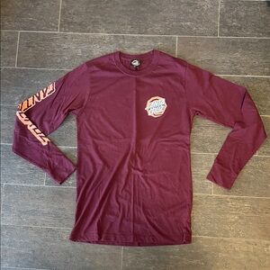 Santa Cruz Skateboards Burgundy Long Sleeve Tee